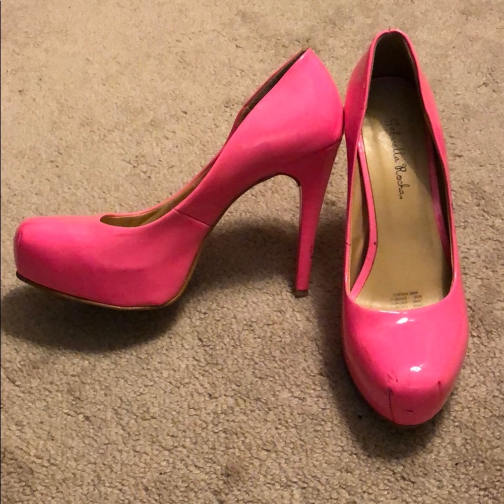 Hot pink platform heels!